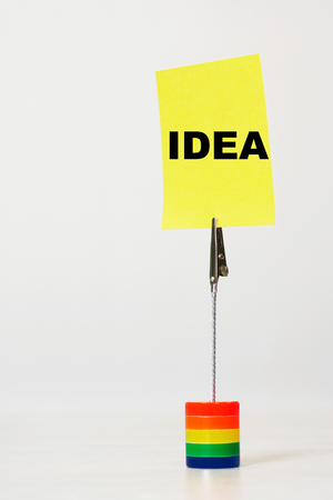 Reminder note saying ideaの写真素材