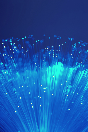 Close up of blue fibre opticsの写真素材