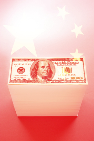 China and $100 dollar billsの写真素材