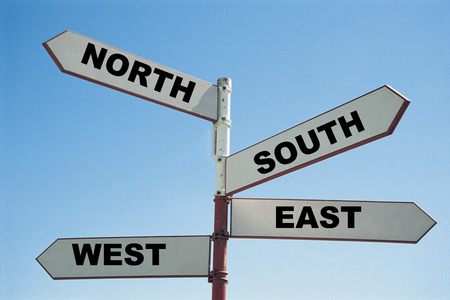 north south east west signの写真素材