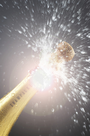 Champagne cork poppingの写真素材