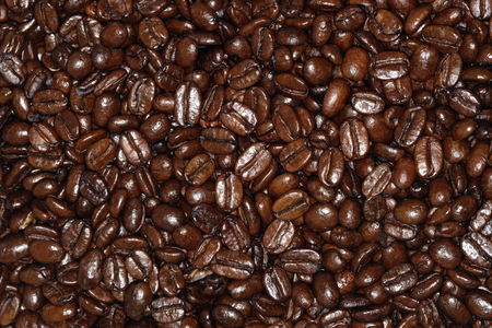 Close-up on coffee beans, full frameの写真素材