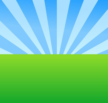 Landscape Background - Meadow with Blue Sky, Vector Illustrationのイラスト素材