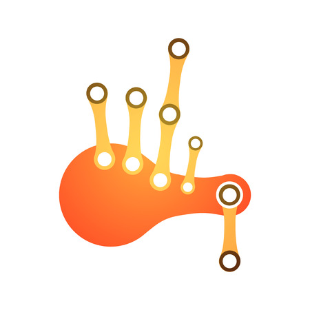 Modern Concept Illustration of Scottish Great Highland Bagpipes, Vector Illustration on white backgroundのイラスト素材