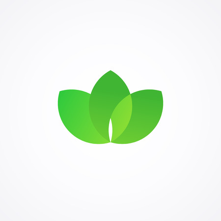 Green sign with three leafs, Eco Vector Illustration on white backgroundのイラスト素材
