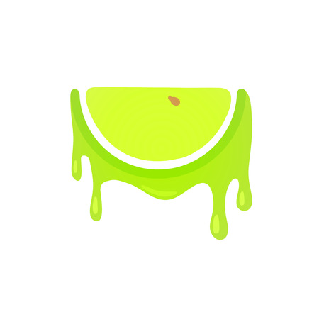 Icon of Green fruit, Apple of Pear. Vector Illustration isolated on white backgroundのイラスト素材