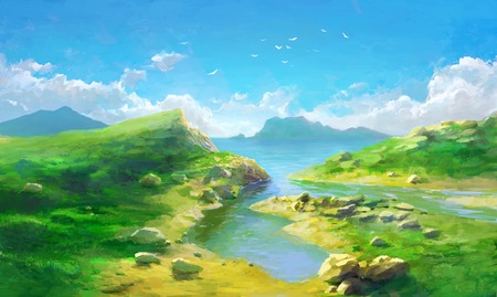 Beautiful scenic rural daily landscape from Ring Kerry Irelandの写真素材