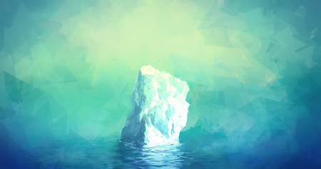 Scenic Illustration of Iceberg in Greenland. Glacier floats in the polar seaの写真素材