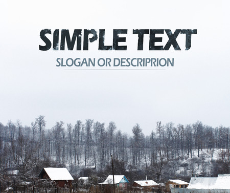 Winter landscape of countryside with copy space for textの写真素材