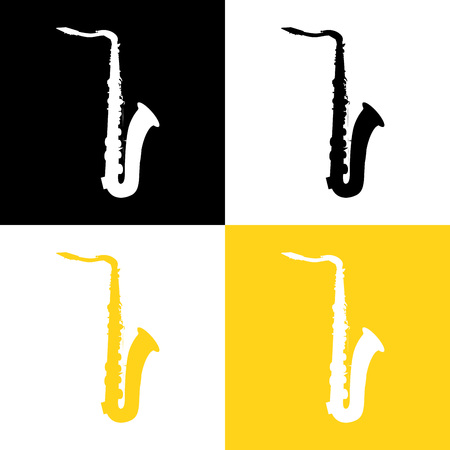 Saxophone - Brass Musical Instrument, Vector Illustration isolated on whiteのイラスト素材