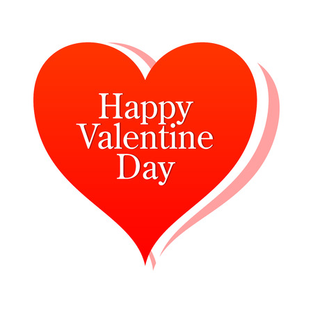 Abstract red heart and congratulation with St. Valentine's Day - vector illustrationのイラスト素材