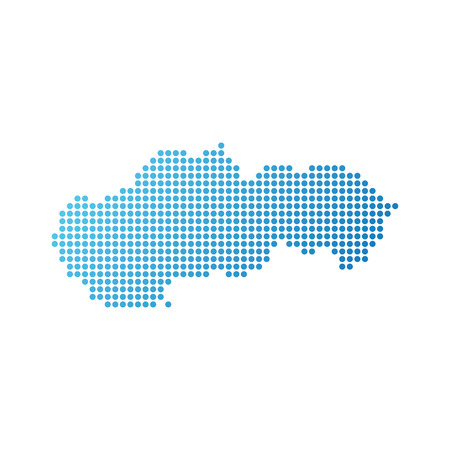 Map of Slovakia, Vector Icon in blue modern styleのイラスト素材