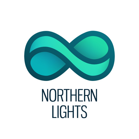 Northern Lights, Vector Logo isolated on white backgroundのイラスト素材