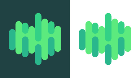 Creative Logo of Northern Lights isolated on white and dark backgroundのイラスト素材