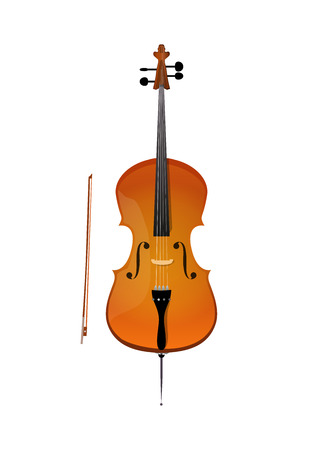 Cello, illustration of stringed orchestra music instrumentのイラスト素材