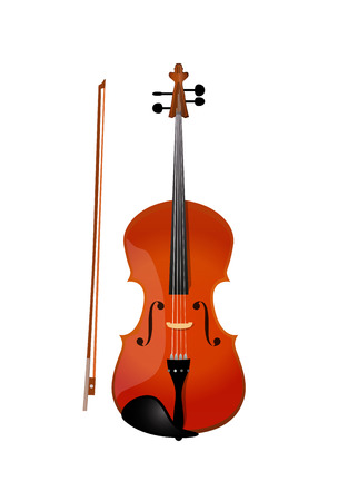 Red violin isolated, Vector Illustration of Fiddleのイラスト素材