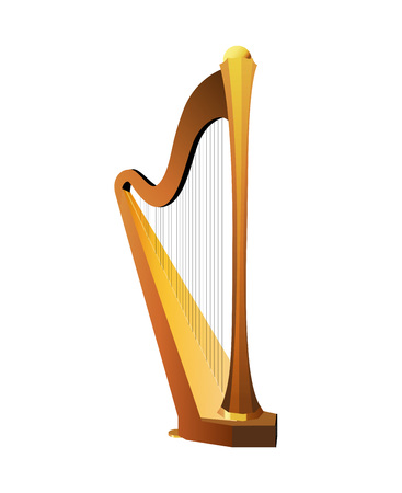 A Vector Illustration of Harp on colorful presentation.のイラスト素材