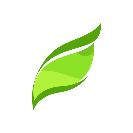Green Leaf on White Background, Vector Illustration - World Environment Day Emblemのイラスト素材