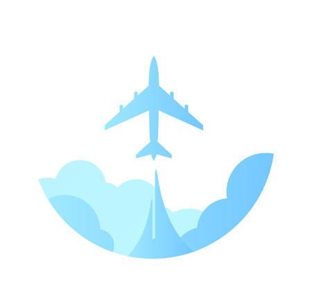 Travel by Plane, Vector Emblemのイラスト素材