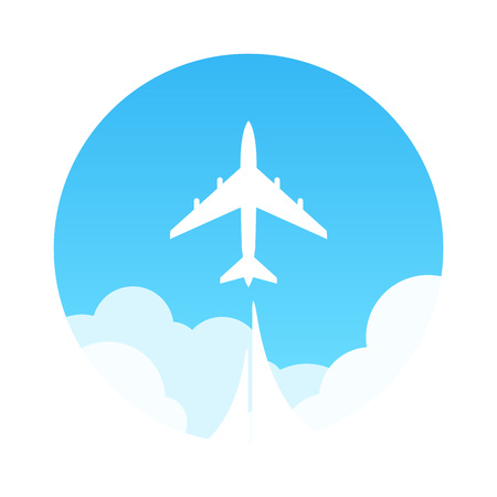 Travel by plane, vector emblem.のイラスト素材