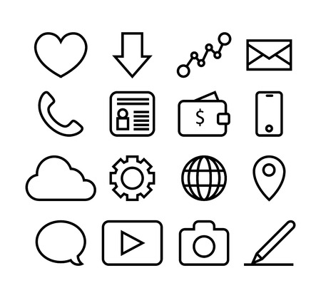 Set of Icons for Business Siteのイラスト素材