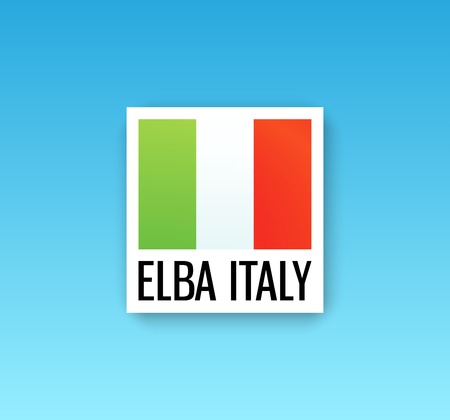 Sign of Italy Flag with Caption - Elba Italyのイラスト素材