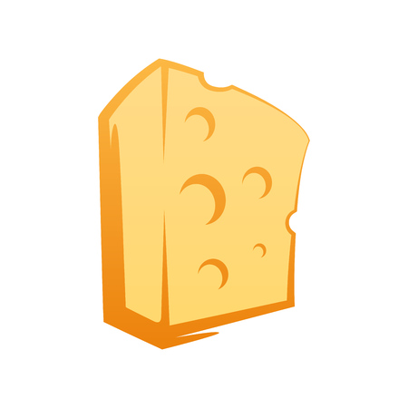 Cheese icon in cartoon style on white backgroundの写真素材