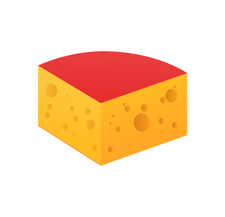 Block of Cheese, Vector icon isolated on whiteのイラスト素材