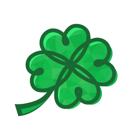 Icon with Celtic Symbol of Fortune for Irish Traditional Spring Holiday - Saint Patrick's Day. Vector Green Emblem isolated on white background.のイラスト素材