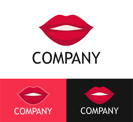 Logo with Beautiful Womans Lipsのイラスト素材