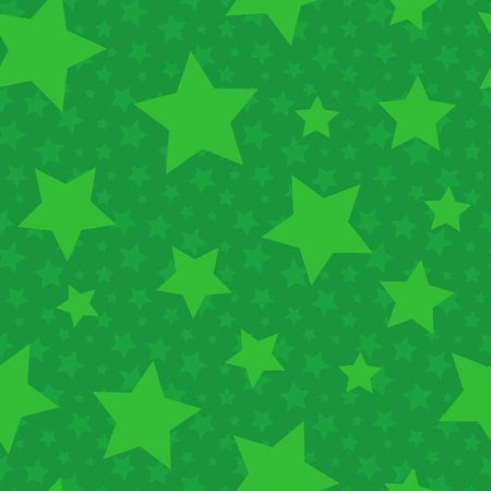 Vector Abstract Background, Green Seamless Pattern with Stars, Decoration for Christmas and New Year.のイラスト素材