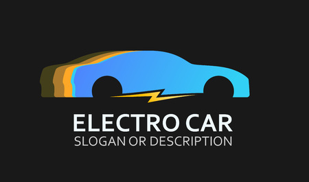 Logo of Electro Car in Colorful Designの写真素材