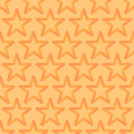 Seamless Looped Pattern with Stars. Vector Orange Background.のイラスト素材