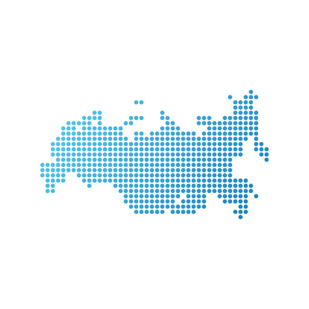Map of Russia, Vector Icon in blue modern styleのイラスト素材