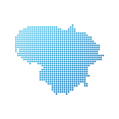 Map of Lithuania, Vector Icon in blue modern styleのイラスト素材