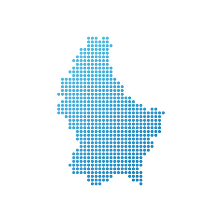 Map of Luxembourg, Vector Icon in blue colorのイラスト素材