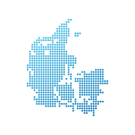 Map of Denmark, Vector Icon in blue modern styleのイラスト素材