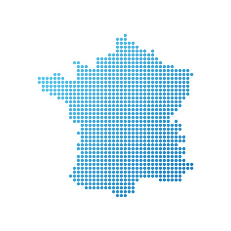 Map of France, Vector Icon in blue colorのイラスト素材