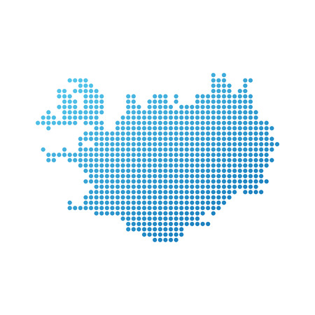 Map of Iceland, Vector Icon in blue modern styleのイラスト素材