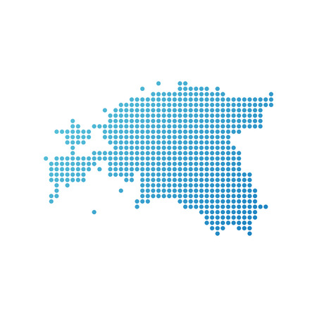 Map of Estonia, Vector Icon in blue modern styleのイラスト素材