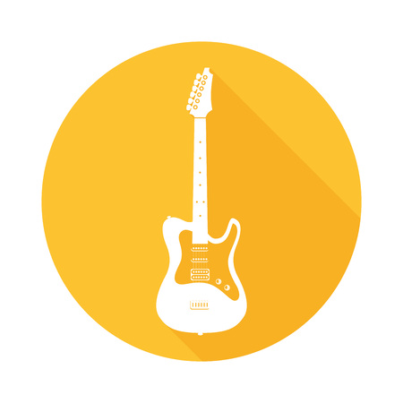 Electric Guitar on Round Iconのイラスト素材