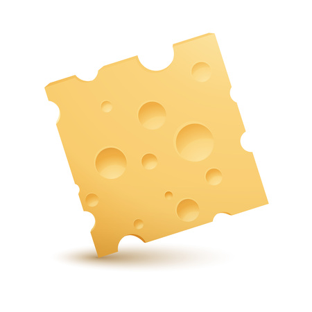 Cheese Piece isolated on whiteのイラスト素材