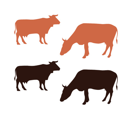Silhouette of Cowsのイラスト素材