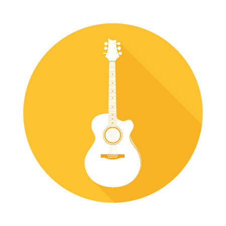 Acoustic Guitar on Round Iconのイラスト素材