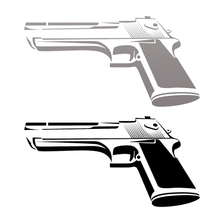 Desert Eagle on white backgroundの写真素材