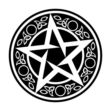 Black Wiccan Circular Ornamentの写真素材