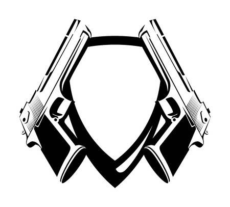 Shield with Power Gunsの写真素材