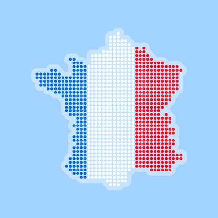 Map of France, Vector Icon in modern style isolated on light blue colorのイラスト素材