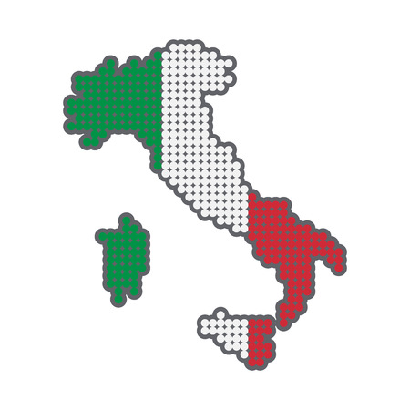 Style map of Italy in colors of Country. Vector illustration on white illustration.のイラスト素材