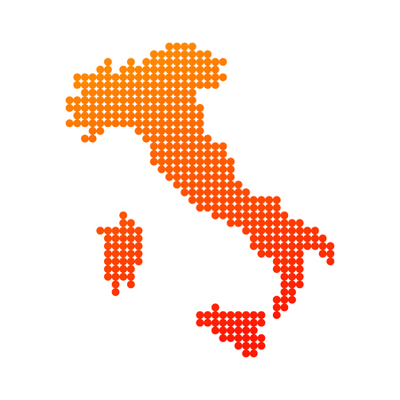 Style map of Italy in orange color. Vector illustrationのイラスト素材